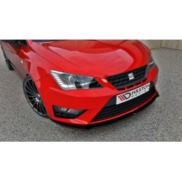 Накладка сплиттер на передний бампер на Seat Ibiza 6J Cupra рестайл